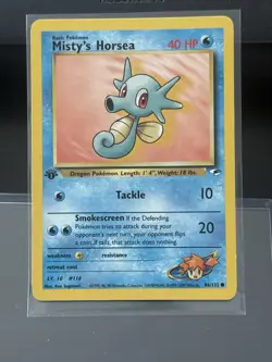 Pokemon Gym Heroes 1st Edition Misty's Horsea 86/132 - Image 1