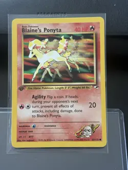 Pokemon TCG Blaine's Ponyta 63/132 1st Edition Gym Heroes Vintage 2000 WotC - Image 1