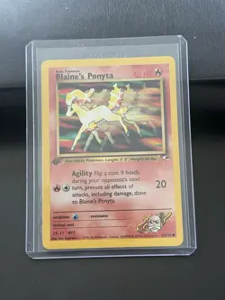 Pokemon TCG Blaine's Ponyta 63/132 1st Edition Gym Heroes Vintage 2000 WotC - Image 3
