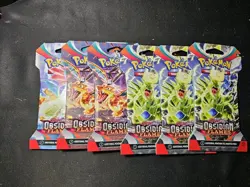Pokemon Scarlet & Violet Obsidian Flames Sleeved Booster Pack x6 Factory Sealed - Image 1