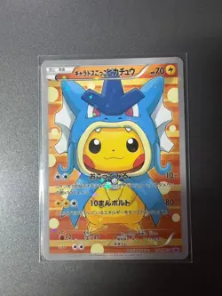 2015 Pokemon Japanese Promo Gyarados Poncho Pikachu 151/XY-P Holo Rare Card NM - Image 1