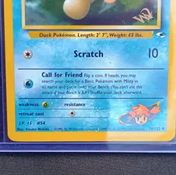 Misty's Psyduck 54/132 W Stamped Promo Gym Heroes WOTC Pokemon Card - Image 3