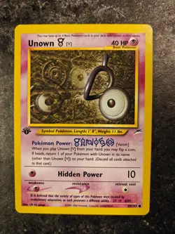 Unown V 89/105 1st Edition Uncommon Neo Destiny Pokemon Card - LP - Image 1