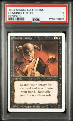 1994 MTG REVISED EDITION DEMONIC TUTOR PSA 5 - Image 1