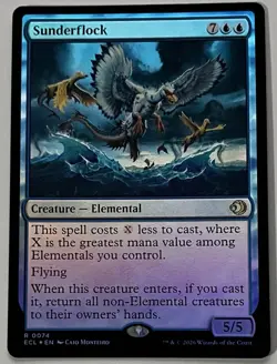 MTG Lorwyn Eclipsed Sunderflock Creature - Elemental RARE FOIL #0074 - Image 1