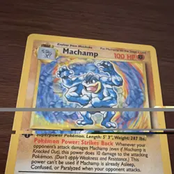 Pokemon WoTc Machamp 8/102 1st Edition Holo Rare 100 HP Seismic Toss - Image 3