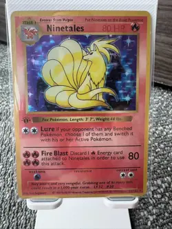 1999 Pokemon Base Set 1st Edition Ninetales 12/102 Holo Rare Vintage Card NM - Image 1