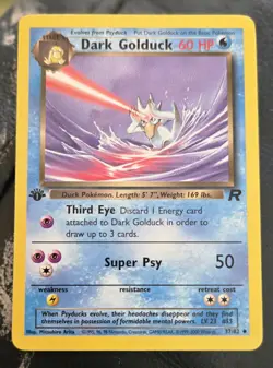 pokemon card 1st Edition Dark Golduck WOTC - Image 1