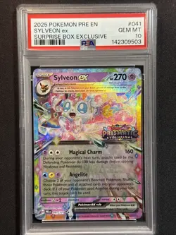 2025 Pokemon Prismatic Evolutions SYLVEON ex #41 Surprise Box PSA Gem Mint 10 - Image 1