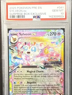2025 Pokemon Prismatic Evolutions SYLVEON ex #41 Surprise Box PSA Gem Mint 10 - Image 4
