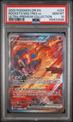 Rocket'S Moltres Stamped Ex PSA 10 229 NM Pokemon Dri En- Destined Rivals - Image 1