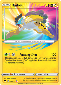 Raikou 050/185 Amazing Rare Vivid Voltage Pokemon Holo NM/M - Image 1