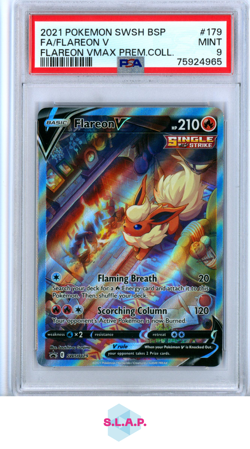 FA/FLAREON V POKEMON #179 2021 SWSH BLACK STAR PROMO FULL ART ENGLISH PSA 9 - Image 1