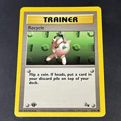 1st Edition Recycle 61/62 Pokemon TCG Fossil Trainer Common LP FREE SH - Image 1