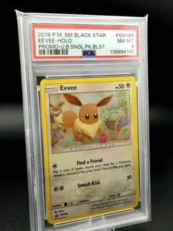 2019 POKEMON SM BLACK STAR PROMO #SM184 EEVEE-HOLO PSA 8 - Image 2