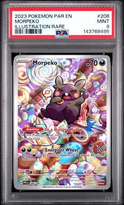 2023 Pokemon Par En-Paradox Rift #206 Morpeko Illustration Rare PSA 9 - Image 1