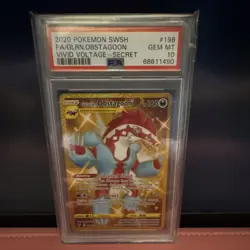 Pokemon TCG 2020 Vivid Voltage Galarian Obstagoon Secret Rare Holo PSA 10 - Image 1
