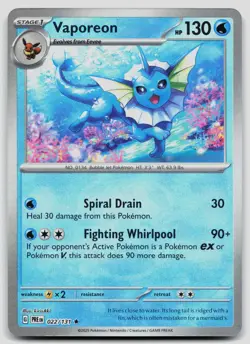 Vaporeon 022/131 Prismatic Evolutions Master Ball Pokemon NM - Image 1