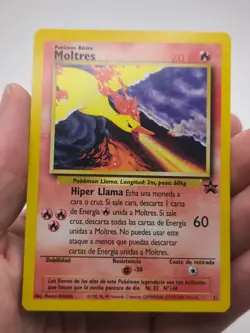 1999 Pokemon Moltres Black Star Promo #21 Corrected Illustrator SPANISH - Image 1
