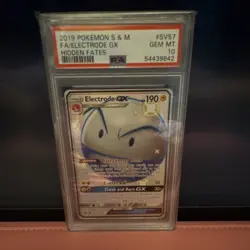Pokemon TCG 2019 Hidden Fates Shiny Vault Electrode GX SV57 Full Art Holo PSA 10 - Image 1