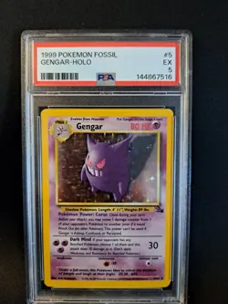 1999 Gengar 5/62 Fossil Holo PSA 5 Pokemon TCG - Image 1