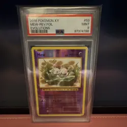 Pokemon TCG 2016 XY Evolutions Mew 53/108 Reverse Holo PSA 9 - Image 1