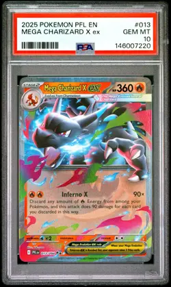 PSA 10 GEM MINT Pokemon 2025 Phantasmal Flames Mega Charizard X ex 013/094 - Image 1