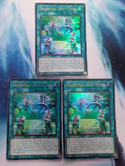 YuGiOh! Trickstar Light Stage MP18-EN069/COTD-EN053 Ultra Rare 1st x3 PLAYSET - Image 1