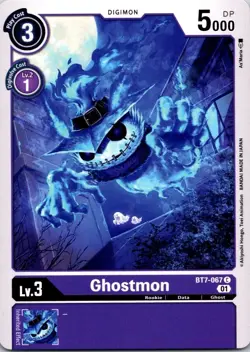 Ghostmon BT7-067 Black Common Rookie Digimon CCG Card - Image 1