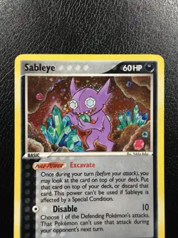 Pokemon TCG Sableye Crystal Guardians 10/100 Holo With Swirl🌀 LP - Image 2