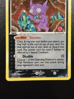 Pokemon TCG Sableye Crystal Guardians 10/100 Holo With Swirl🌀 LP - Image 3