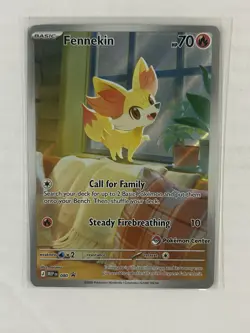 Pokemon TCG Fennekin 080 Promo Pokemon Center Stamped NM - Image 1
