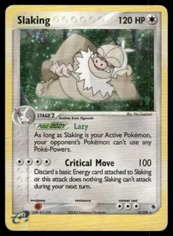 SWIRL 🌀 SLAKING 12/109 HOLO RARE RUBY & SAPPHIRE POKEMON HOLO DMG - Image 2