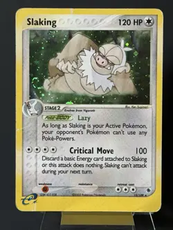 SWIRL 🌀 SLAKING 12/109 HOLO RARE RUBY & SAPPHIRE POKEMON HOLO DMG - Image 4
