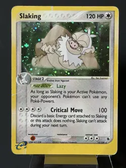 SWIRL 🌀 SLAKING 12/109 HOLO RARE RUBY & SAPPHIRE POKEMON HOLO DMG - Image 5