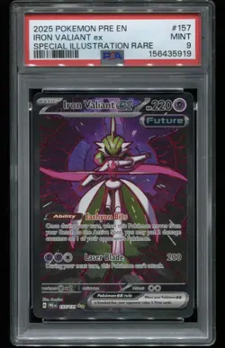 2025 Pokemon ~Iron Valiant ex~ Prismatic Evo 157 Special Illustration Rare PSA 9 - Image 1