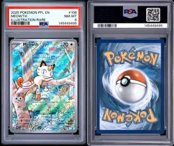 2025 POKEMON PFL EN-PHANTASMAL FLAMES ILLUSTRATION RARE #106 MEOWTH PSA 8 - Image 3
