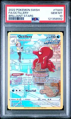 2022 POKEMON SWORD & SHIELD BRILLIANT STARS #TG03 FULL ART/OCTILLERY PSA 10 - Image 1