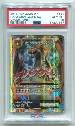 2016 Pokemon XY Evolutions M Charizard EX #101/108 PSA 10 GEM MINT - Image 1