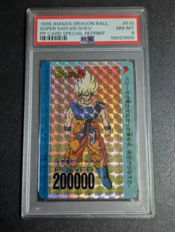 PSA8 Near Mint Dragon Ball Z Amada PP Card No.510 Super Saiyan Goku JAPAN - Image 2