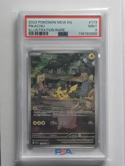 Pikachu Illustration Rare 173/165 SV Scarlet & Violet 151 Pokemon MEW EN PSA 9 - Image 1
