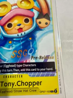 3x Tony Tony.Chopper OP07-103 One Piece Stamped Pre-Release NM - Image 2