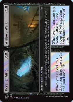 Derelict Attic // Widow's Walk MTG DSK 0093 Common NM Foil - Image 1