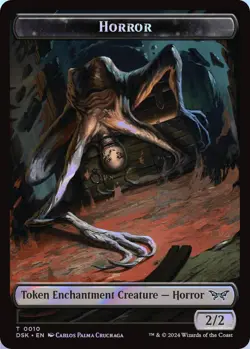 Horror // Glimmer Double-Sided Token MTG DSK 10//4 Token NM Foil - Image 1