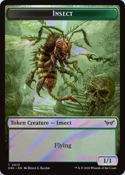 Insect (0013) // Spider Double-Sided Token MTG DSK 13//12 Token NM Foil - Image 1