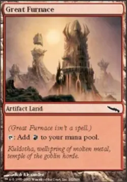Heavy Play, English MTG Regular Great Furnace Mirrodin Magic the Gathering - Image 1