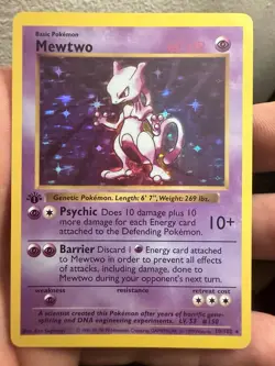 Pokemon Mewtwo Base Set 1st Edition Holo #10/102 English 1999 - Image 2