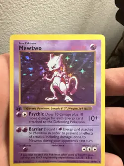 Pokemon Mewtwo Base Set 1st Edition Holo #10/102 English 1999 - Image 3
