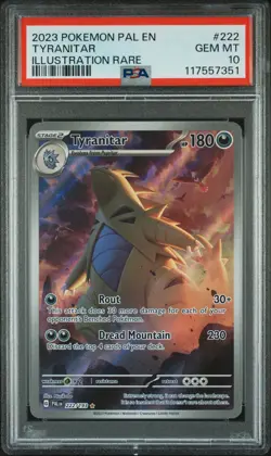 Pokemon TCG: Tyranitar 222/193 Sv02: Paldea Evolved Holo PSA 10 Gem Mint - Image 1