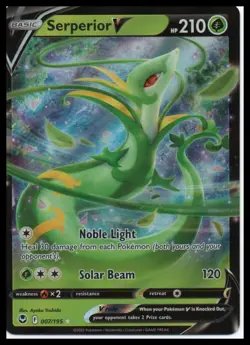 Serperior V 007/195 Ultra Rare SWSH12: Silver Tempest Pokemon TCG NM - Image 1
